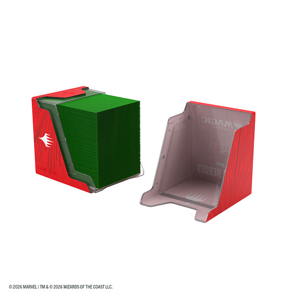 Bastion 100+ XL Deck Box- Marvel Super Heroes- Comic Burst Red