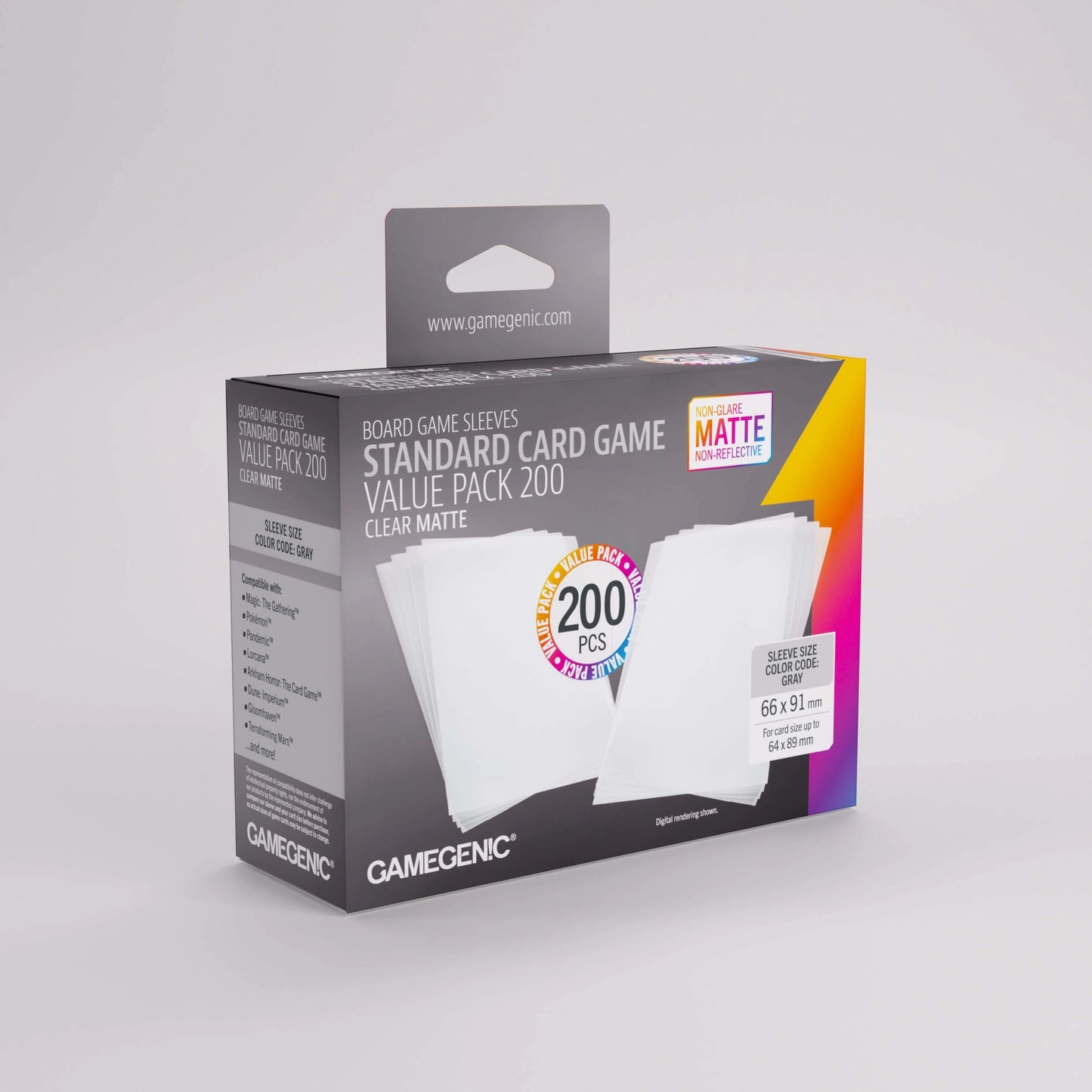 Sleeves Standard Card Game - Size Value Pack (200pc) - Clear Matte