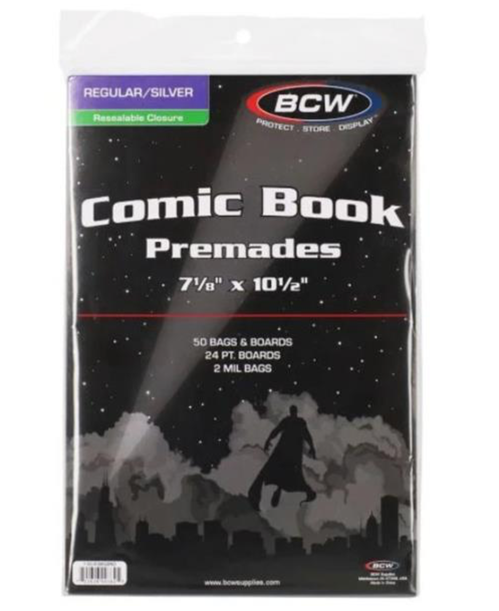 Resealable Comic Book Bag and Board Premades - Regular/Silver