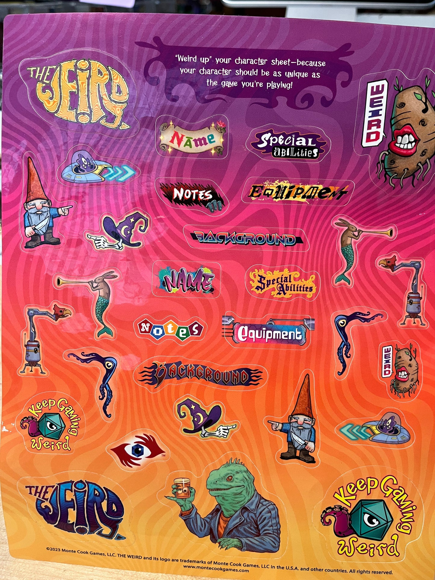 "The Weird" RPG - Supplemental Sticker Sheet