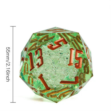 TITAN D20 - SHARP EDGE GREEN BUBBLES