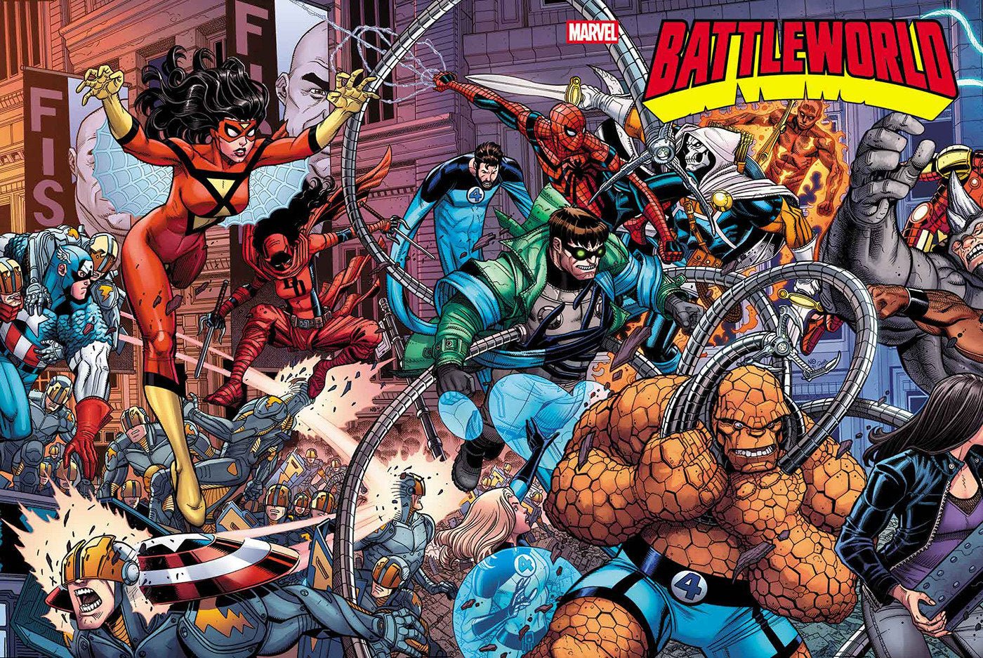 Battleworld 1 Nick Bradshaw 5 Part Wraparound Connecting Variant A - The Fourth Place