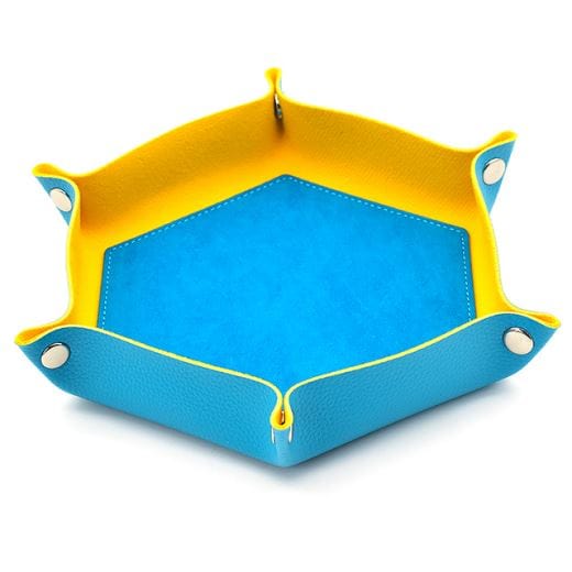 Blue and Yellow - Hexagonal Dice Rolling Tray