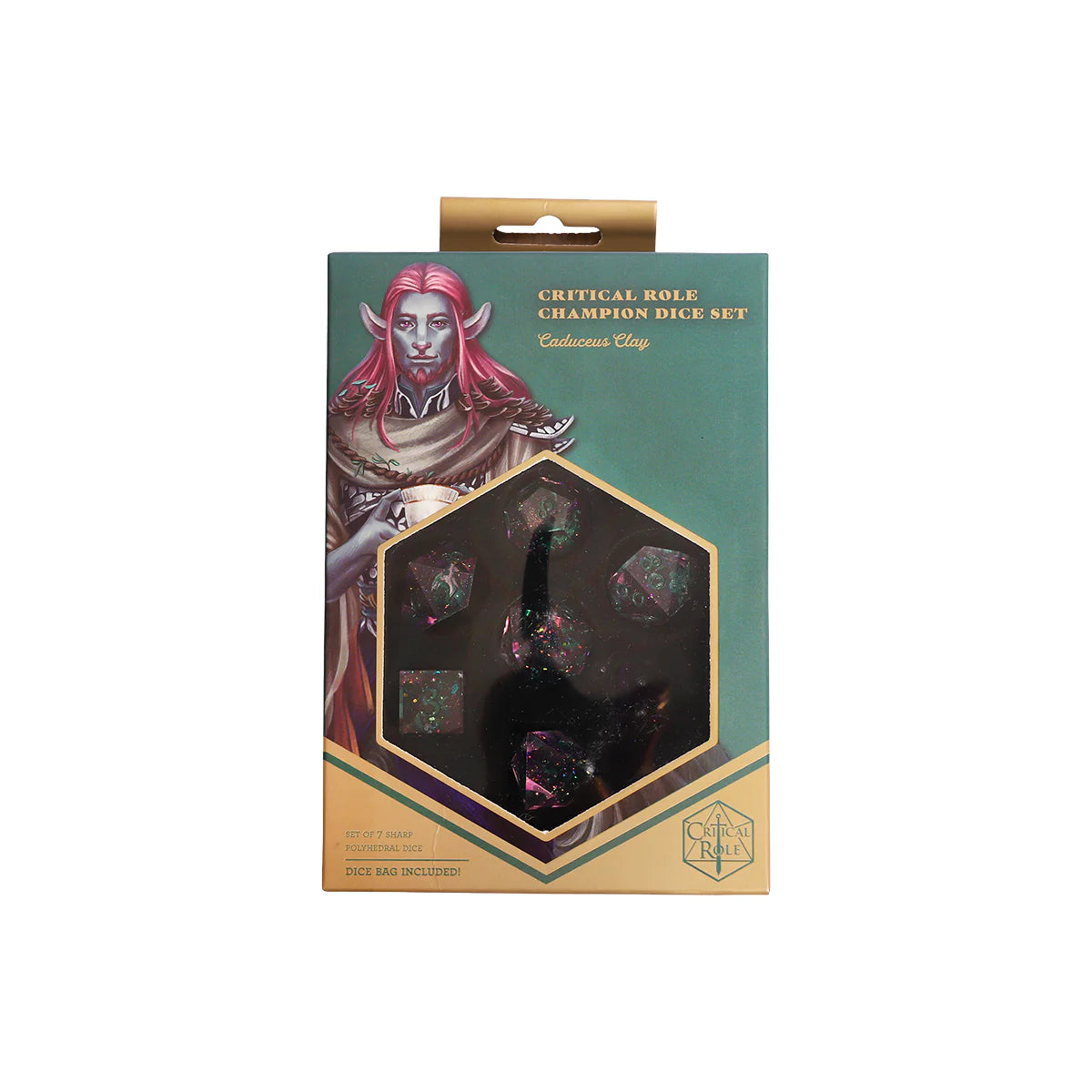 Mighty Nein Dice Set: Jester Lavorre (Hot Pink/Pale Blue) - The