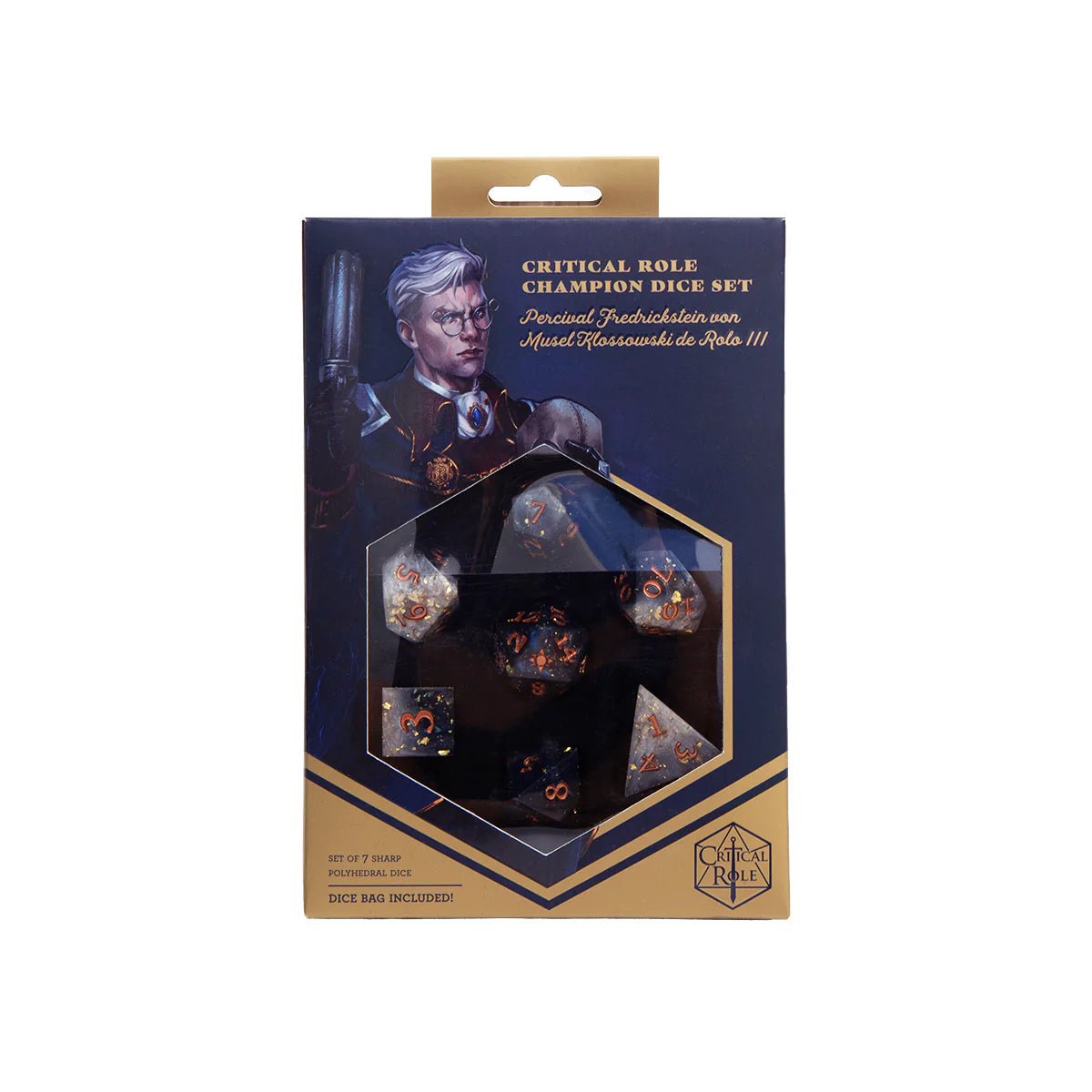 CRITICAL ROLE CHAMPION DICE SET: PERCIVAL FREDRICKSTEIN VON MUSEL KLOSSOWSKI DE ROLO III - The Fourth Place
