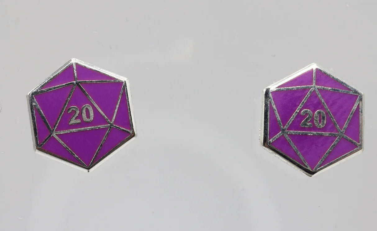 D20 Stud Earring: Purple - The Fourth Place