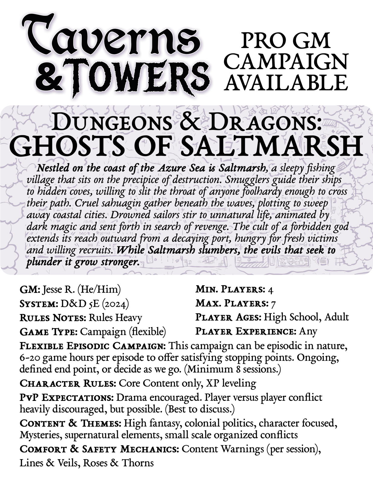 D&D: Ghosts of Saltmarsh with Jesse - The Fourth Place