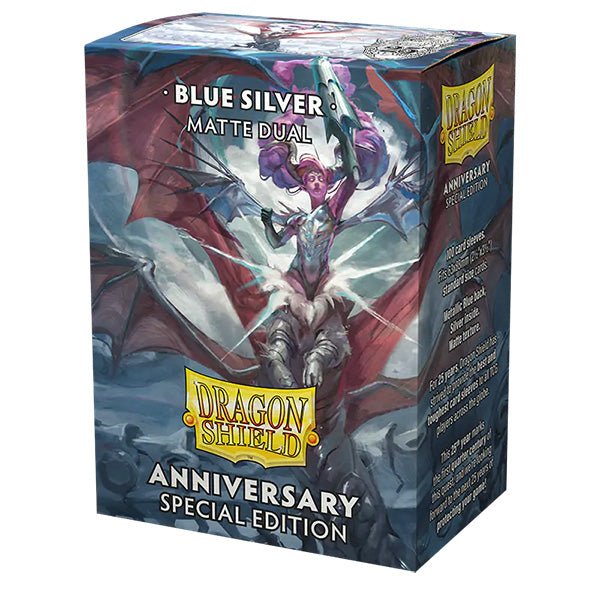 Dragon Shield Sleeves: Standard DUAL- Matte Blue/Silver (100 ct.) - The Fourth Place Dragon Shield Sleeves: Standard DUAL- Matte Blue/Silver (100 ct.) - The Fourth Place