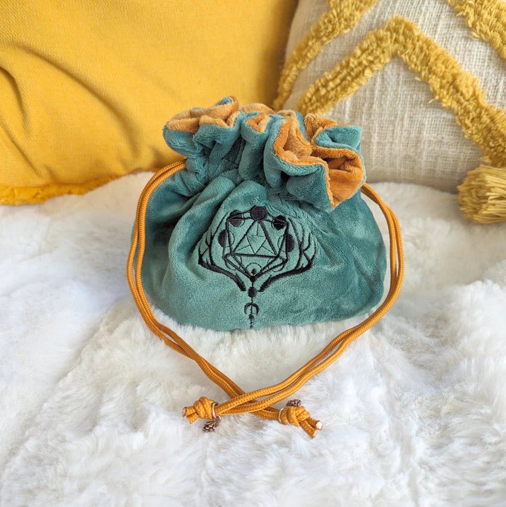 Druid multi - pocket large dice bag (green/brown) - The Fourth Place