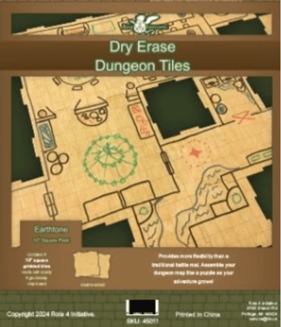 Dungeon Tiles - Dry Erase: Nine 10" Squares - Earthtone - The Fourth Place