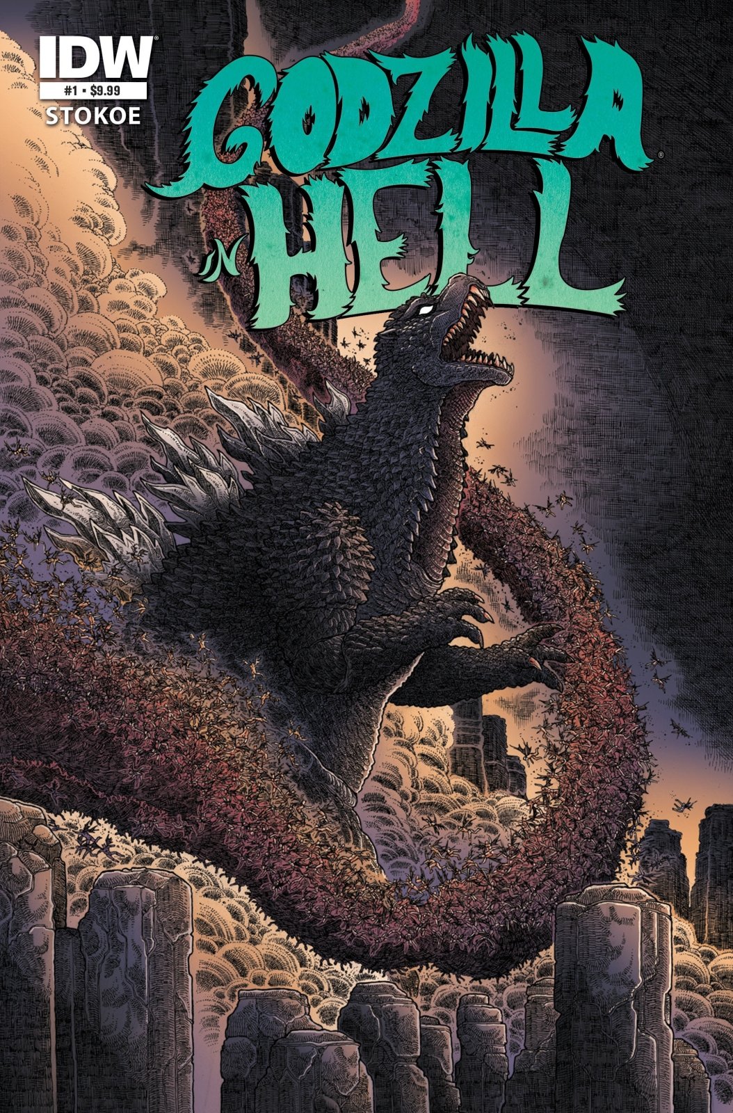 Godzilla 70th Anniversary Foil Classics: Godzilla In Hell 1 Cover A (Stokoe) - The Fourth Place