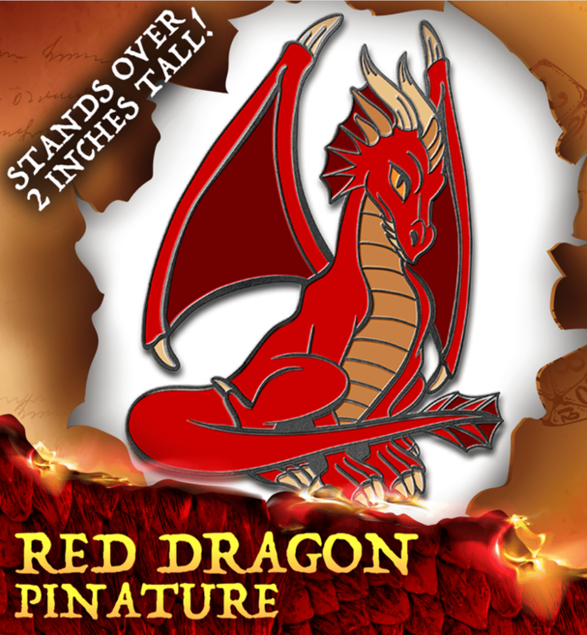 Lost Tome of Monsters Volume 2 Unique Encounters: Red Dragon Pack - Kickstarter Exclusive (Pinature, Metal d20, and card) - The Fourth Place