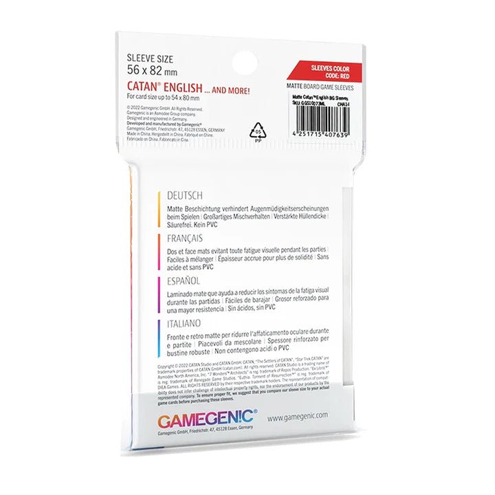 MATTE Catan Sleeves (56 x 82 mm) - The Fourth Place