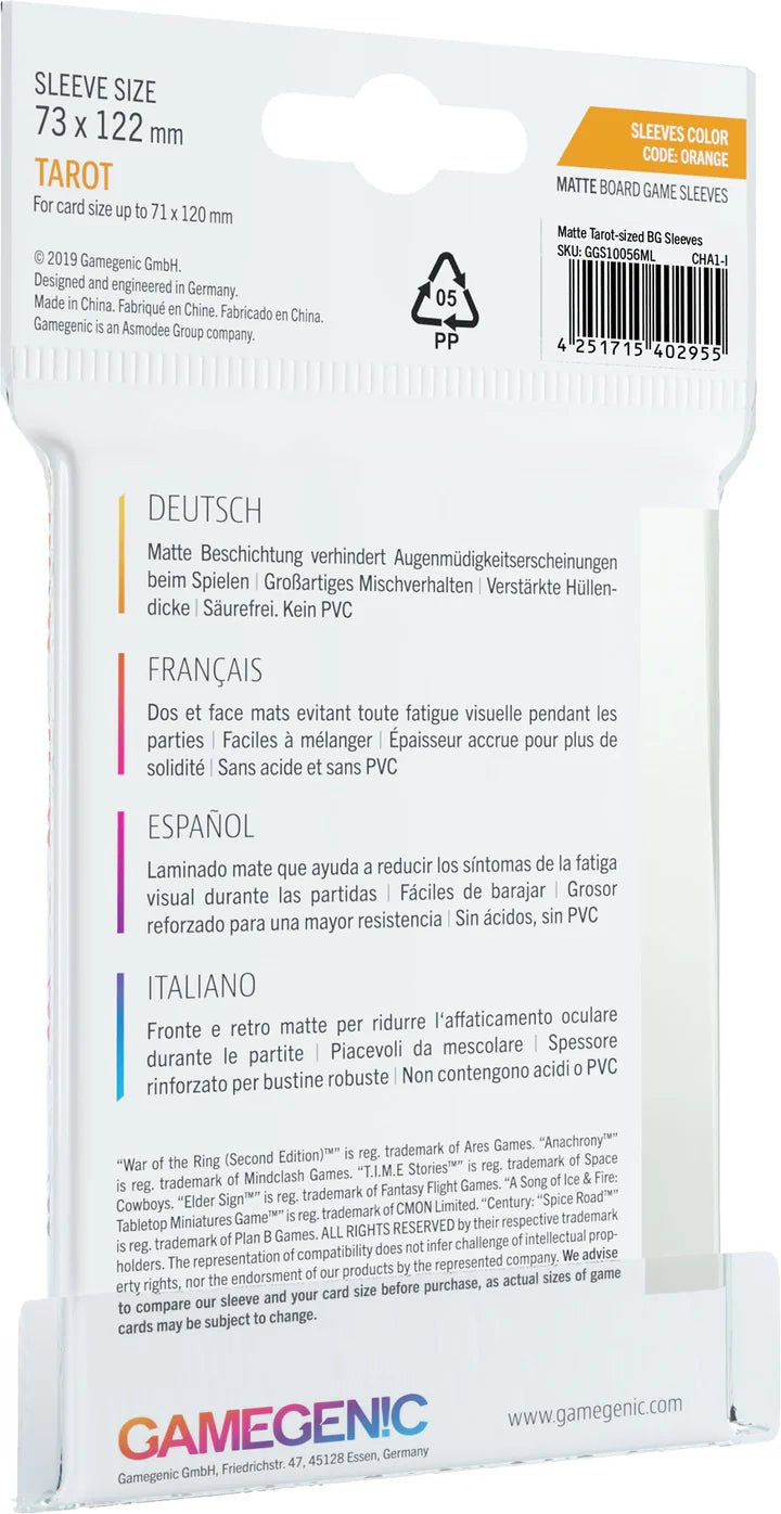 MATTE Sleeves: Tarot (72 x 122 mm) - The Fourth Place