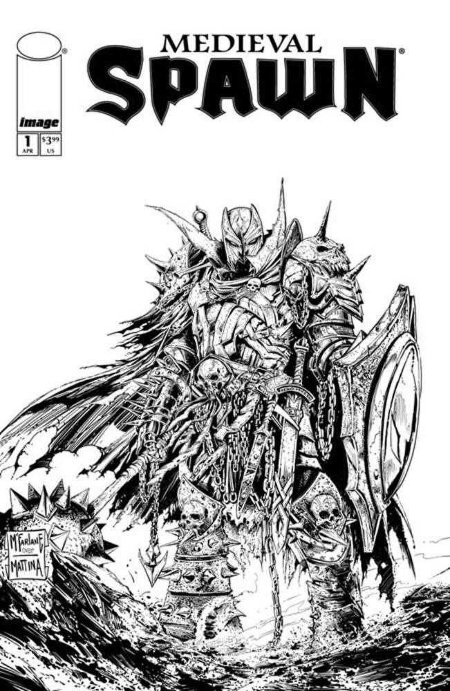 Medieval Spawn 1 (Of 4) Cover B Todd McFarlane & Francesco Mattina Black & White Variant - The Fourth Place