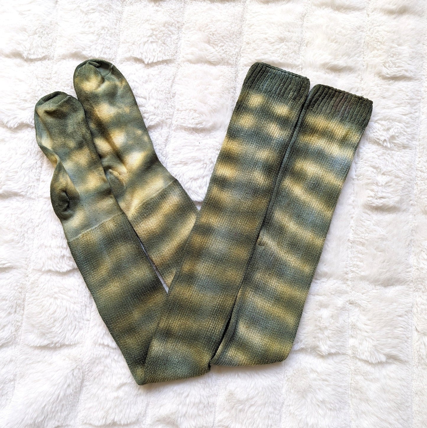 Cozy Socks: Moss Stripe