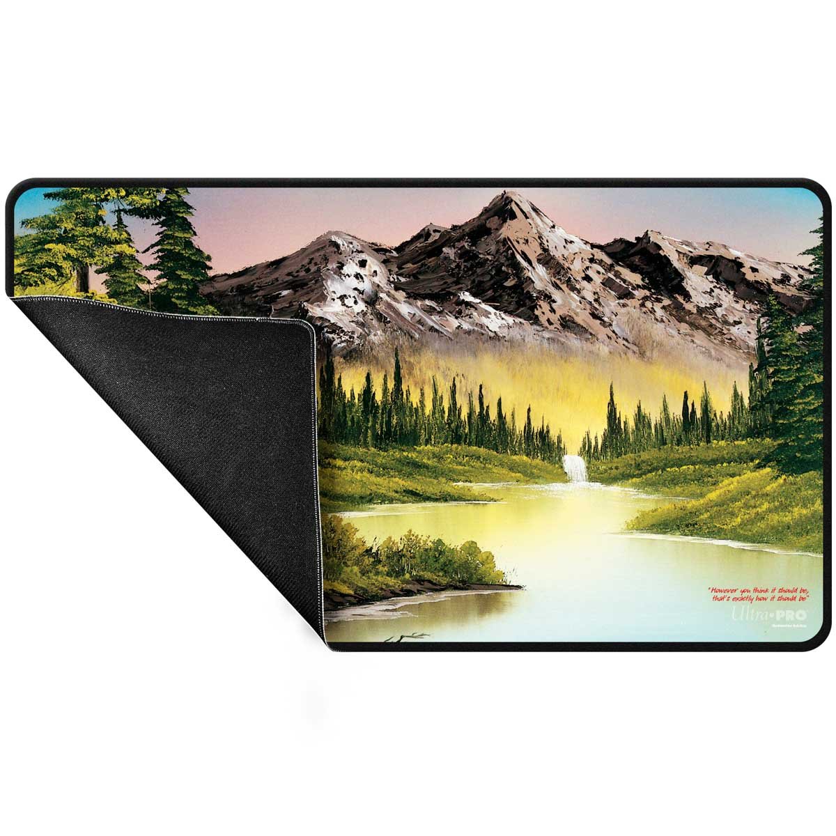 Mountain Retreat, Black Stitched - Bob Ross Playmat - The Fourth Place