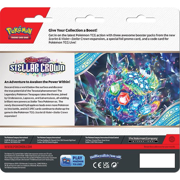 Pokemon TCG: Scarlet & Violet 07 Stellar Crown - 3 - Booster Pack - The Fourth Place