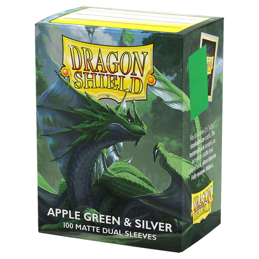 Dragon Shield Sleeves: Dual Matte: Apple Green & Silver (100)