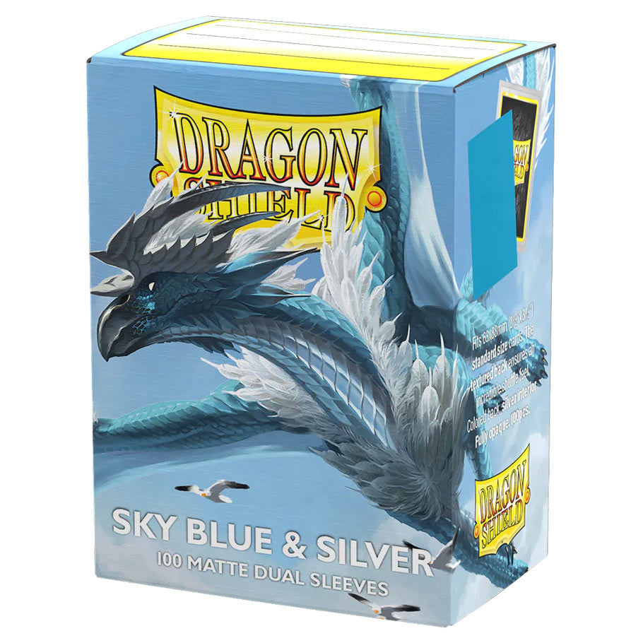 Dragon Shield Sleeves: Dual Matte: Sky Blue & Silver (100)