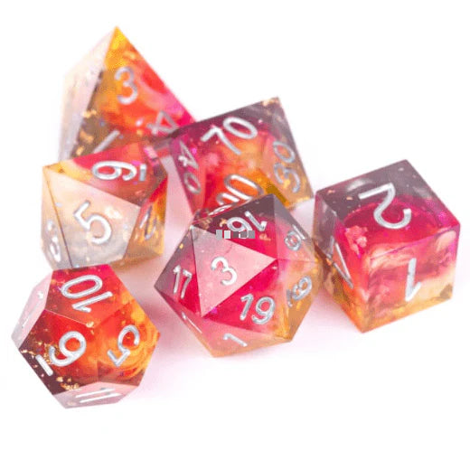 Sunset Clouds – 7-Piece Sharp Edge Dice Set