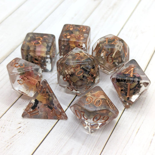 Tea, Rose Petals, and Lavender - 8 - Dice Set - The Fourth Place