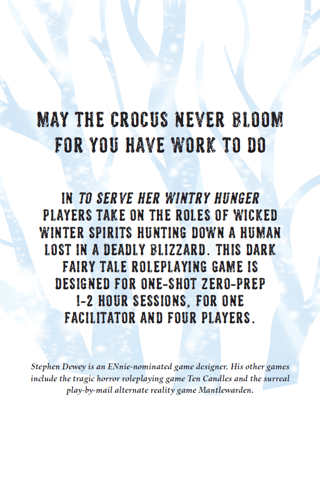 To Serve Her Wintry Hunger (Ashcan) - The Fourth Place