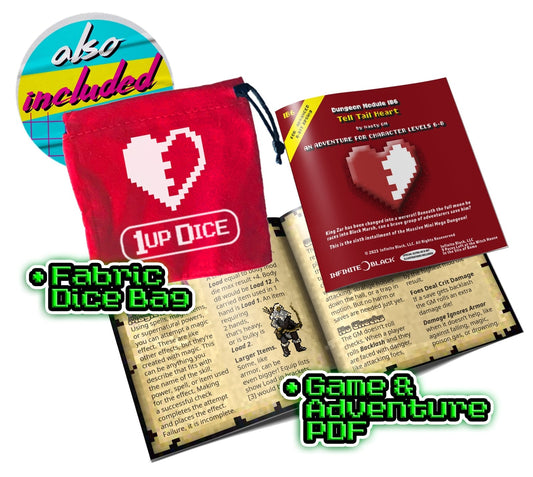 1UP-Dice Healing Heart polyhedral set - The Fourth Place