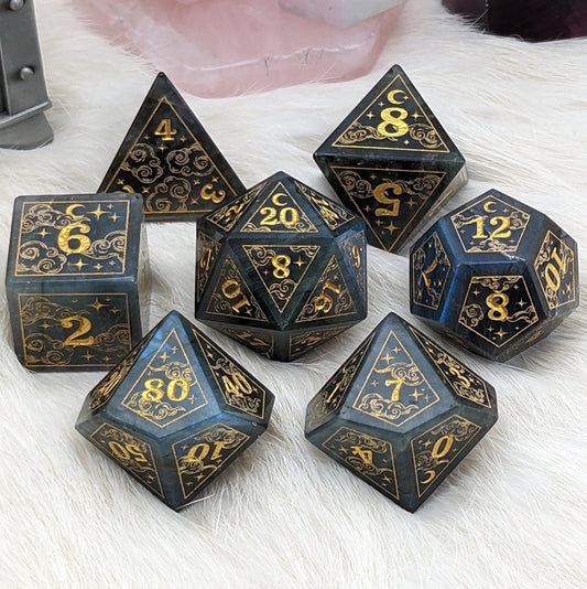 Dreamy Labradorite Dice Set - The Fourth Place