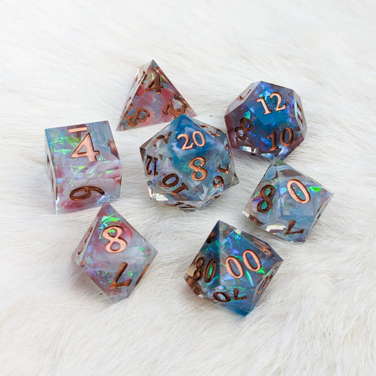 Elemental Magic - 7 piece sharp-edge dice set - The Fourth Place
