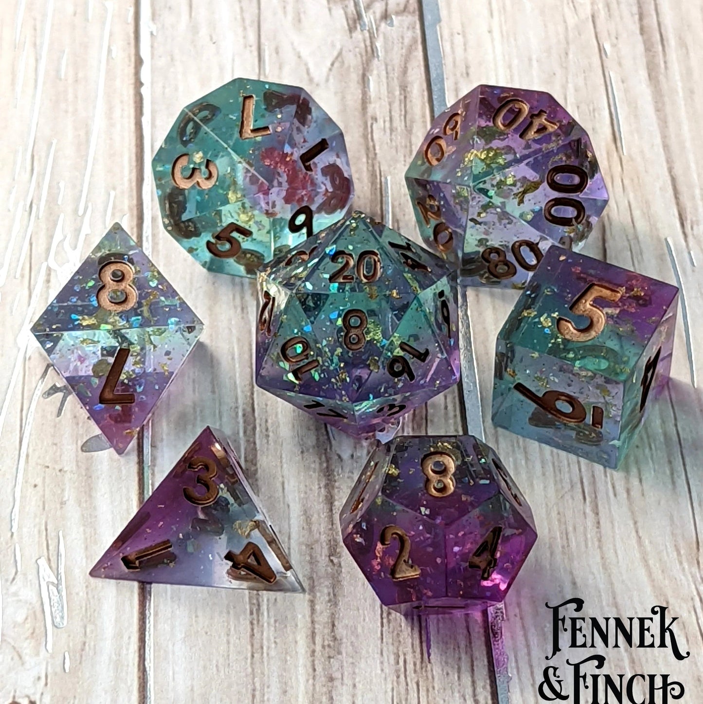 Enchanter's Dice - 7 piece sharp-edge dice set - The Fourth Place