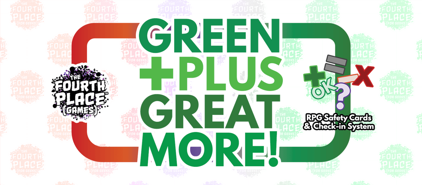 GREEN +PLUS GREAT MORE! RPG Calibration & Check-In Cards - The Fourth Place