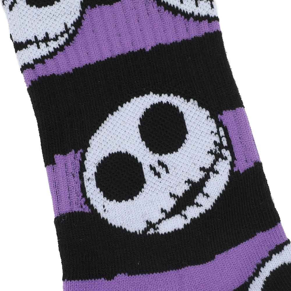 Nightmare Before Christmas Jack Skellington Black Light Crew Sock - The Fourth Place