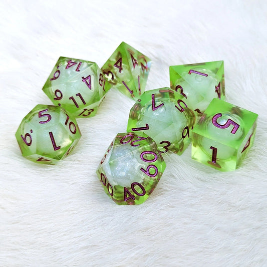 Ooze! - Set of 7 Liquid Core dice (Sharp Edges) - The Fourth Place
