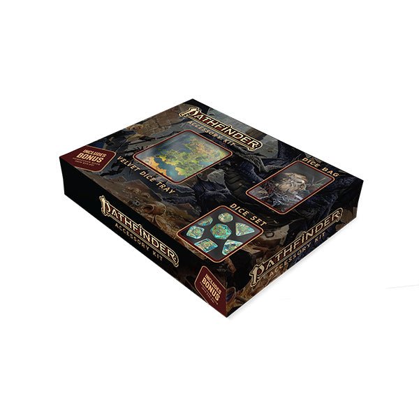 Pathfinder Accessory Kit: Velvet Dice Tray, Dice Bag, & Dice Set - The Fourth Place