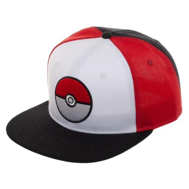 Pokemon Pokeball Colorblock Flat Bill Snapback - The Fourth Place