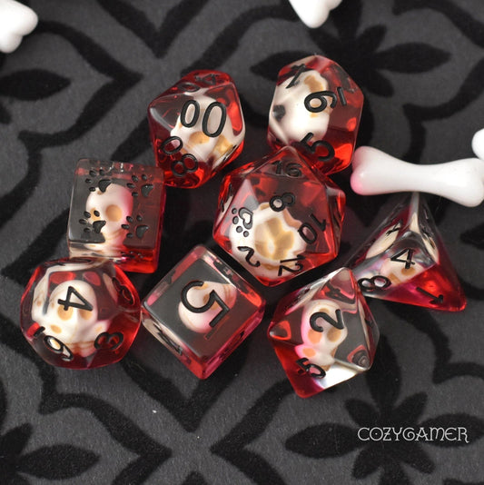 Pool of Blood and Skulls - 8 Dice Set - The Fourth Place