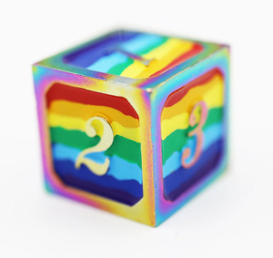 Rainbow Pride Flag - Metal RPG Dice Set - The Fourth Place