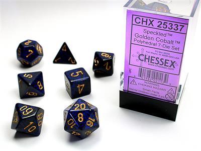 Speckled® Polyhedral Golden Cobalt™ 7-Die Set - The Fourth Place