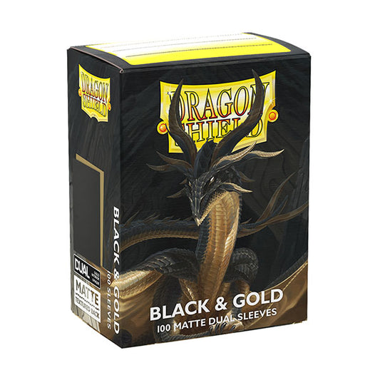 Dragon Shield Sleeves: Dual Matte: Black & Gold (100 ct)