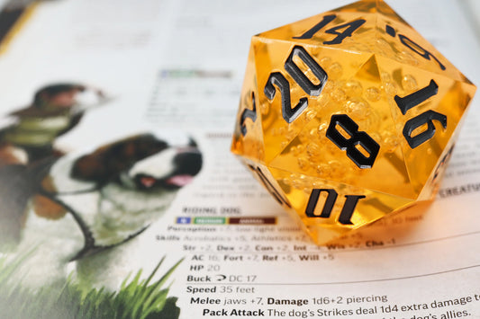 TITAN D20 - SHARP EDGE ORANGE BUBBLES