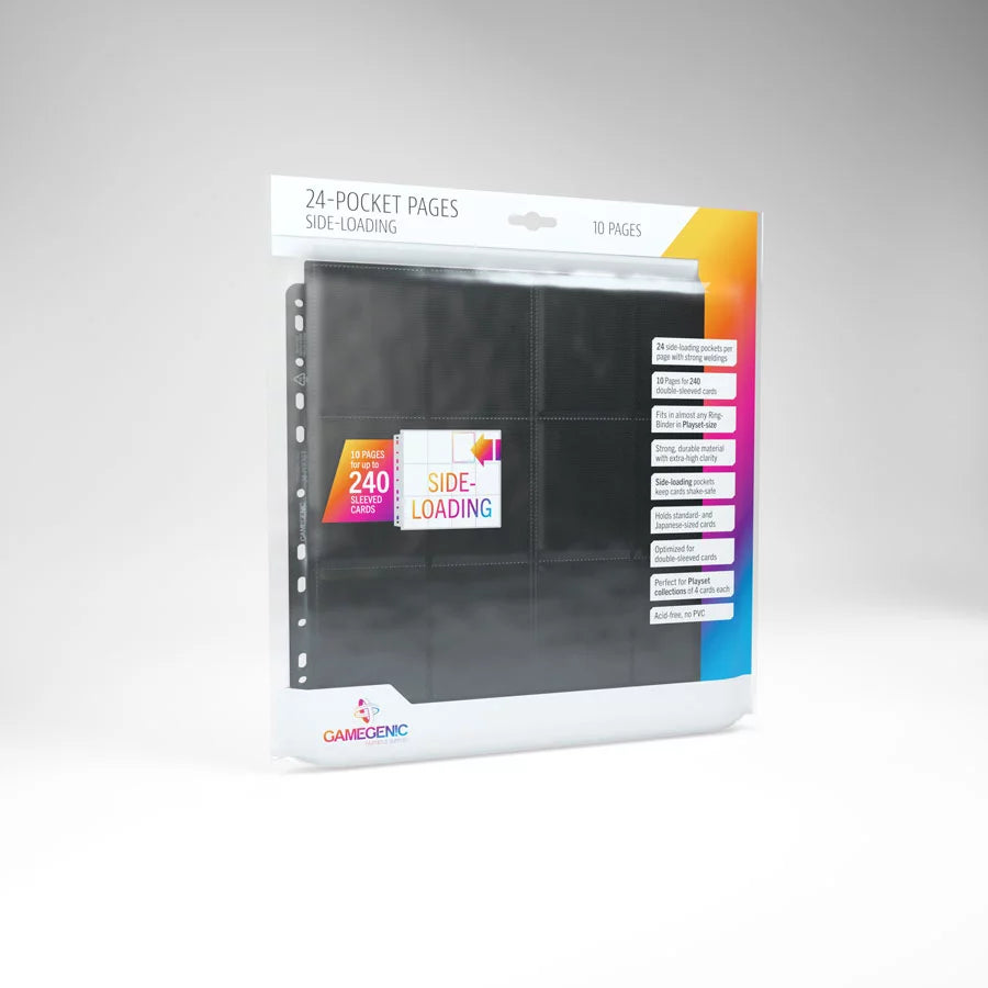 24-Pocket Pages: Side-Loading, Black (10 Pages)