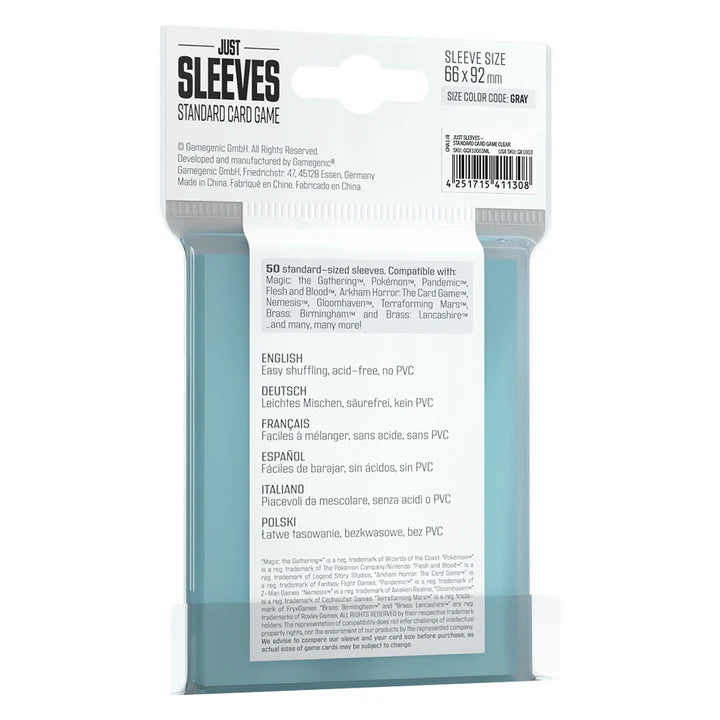 Just Sleeves - Standard Card Game Clear