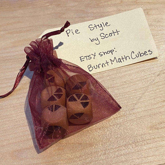 Pie Style Wooden Dice - Handmade by Scott B.