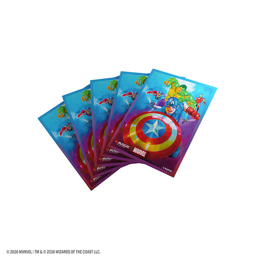 Captain America, Team Leader - Marvel Super Heroes Premium Art Sleeves - Magic: the Gathering (105ct)