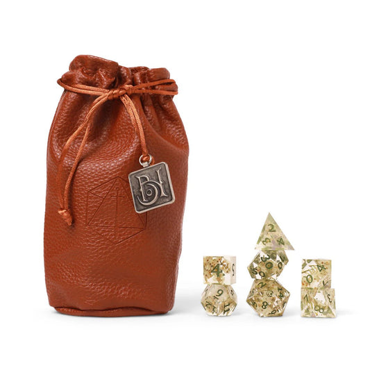 Bells Hells Dice Set: Orym, Of The Air Ashari (Clear/Green/Flowers) - The Fourth Place