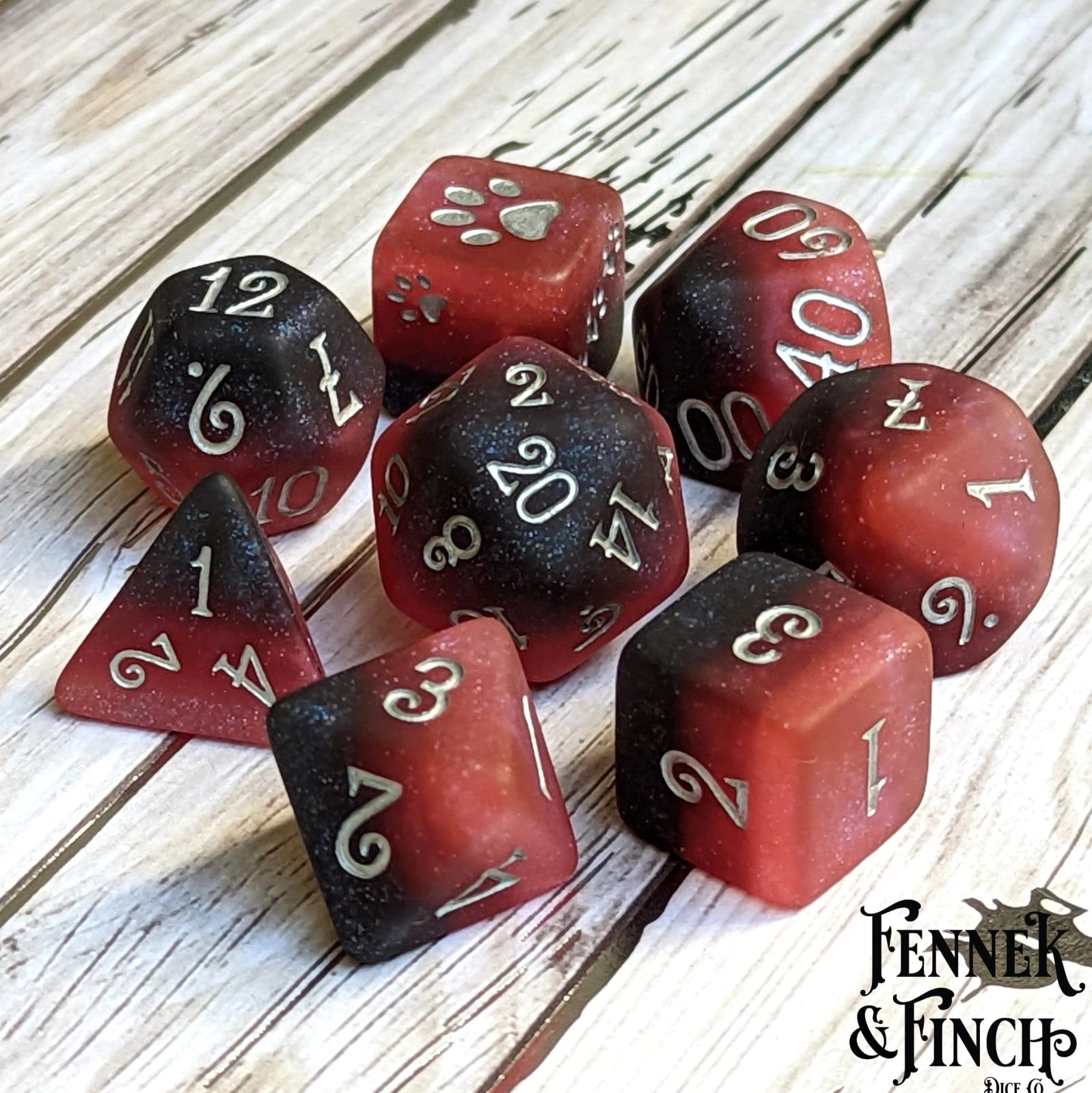 Blood and Pomegranate - 8 Piece Dice Set - The Fourth Place