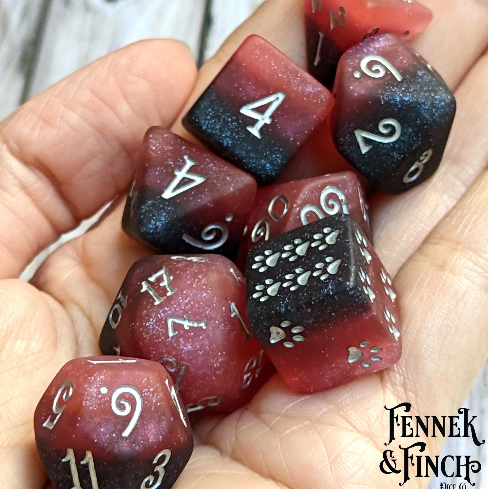 Blood and Pomegranate - 8 Piece Dice Set - The Fourth Place