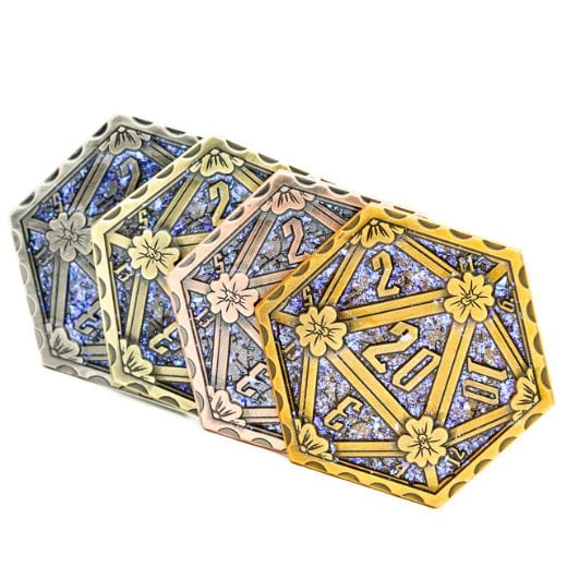 Sparkling Copper D20 Coin - Fennek & Finch