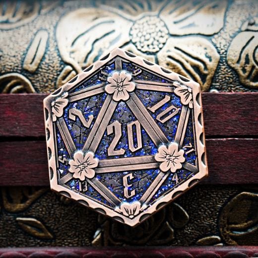 Sparkling Copper D20 Coin - Fennek & Finch